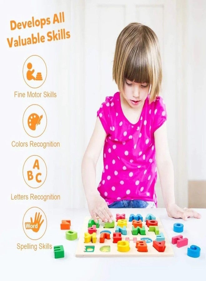Crazy Buy CrazyBuy Wooden Alphabet (Capital Letters) Puzzles Toys for Children (Multicolor) - Image 4